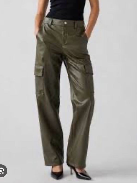 Zara Other - Zara Olive Green Faux Leather Cargo Pants